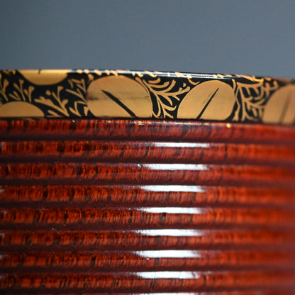 Exquisite Antique Japanese Lacquer Haisen Bowl Set ー"月二萩蒔繪 ロクロ目盆洗"