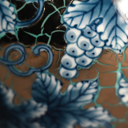 White Gold Koro Incense Burner ー朱明窯 藤井 朱明 “極上白金彩葡萄紋 香爐”