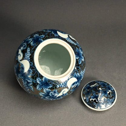 White Gold Koro Incense Burner ー朱明窯 藤井 朱明 “極上白金彩葡萄紋 香爐”