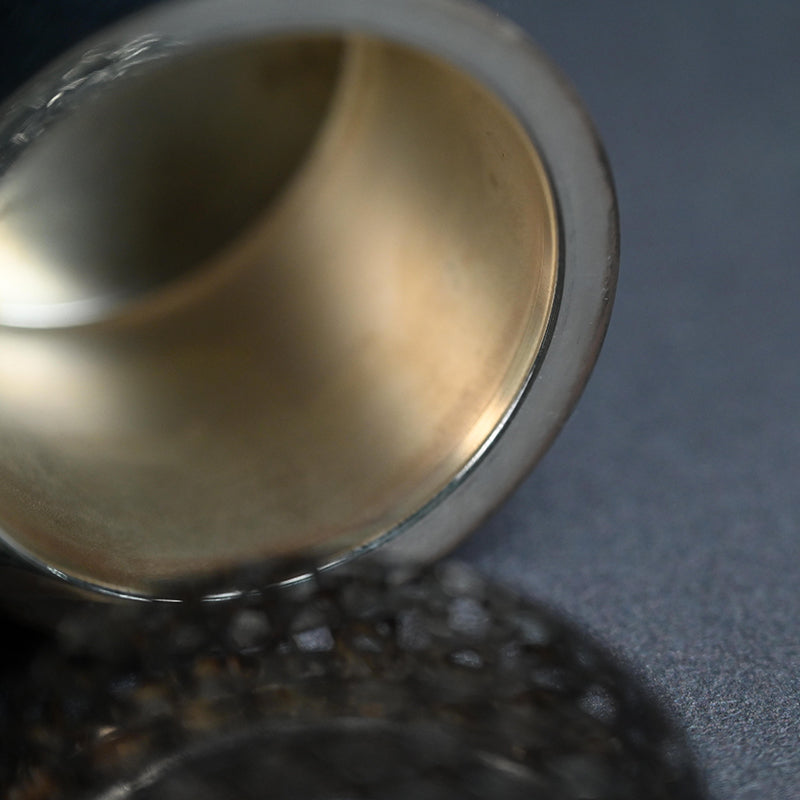 Lacquer Koro Incense Burner w/ Silver Lid ー鬼平 慶司 “菩撮樹蒔絵香炉”