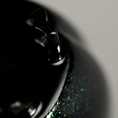 Lacquer Koro Incense Burner w/ Silver Lid ー鬼平 慶司 “菩撮樹蒔絵香炉”