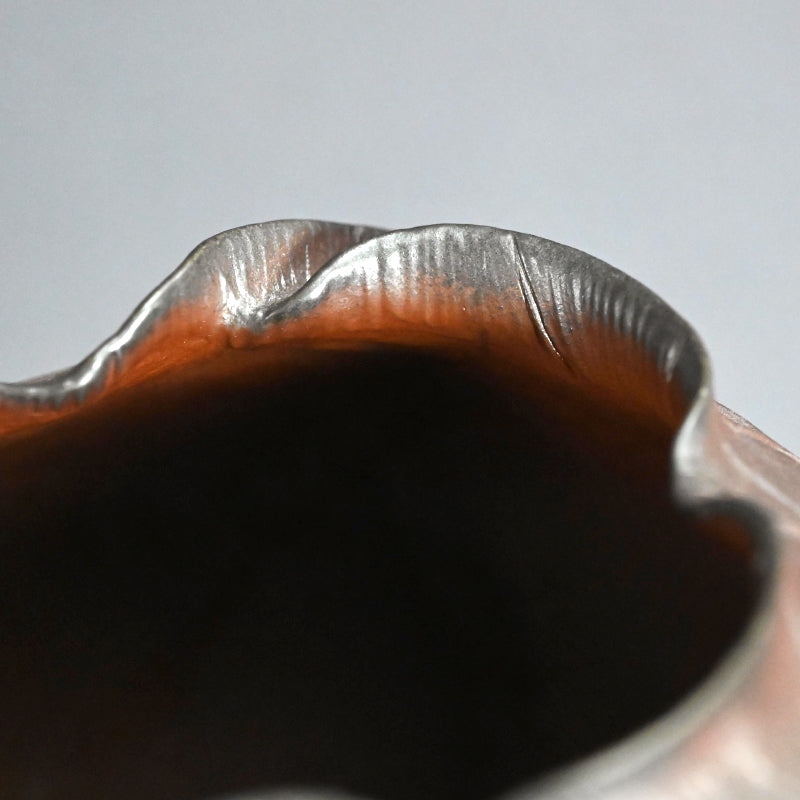 備前花瓶 蟹蓮葉 ー二代 小西陶古