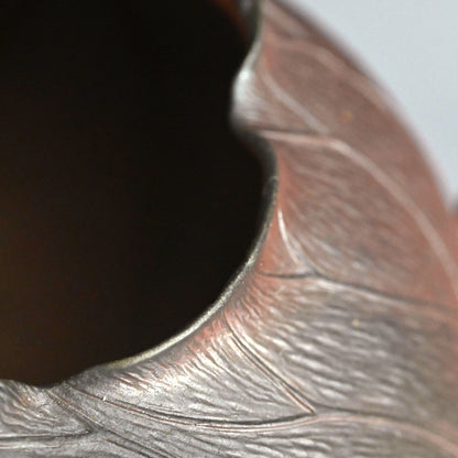 備前花瓶 蟹蓮葉 ー二代 小西陶古