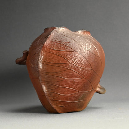 備前花瓶 蟹蓮葉 ー二代 小西陶古