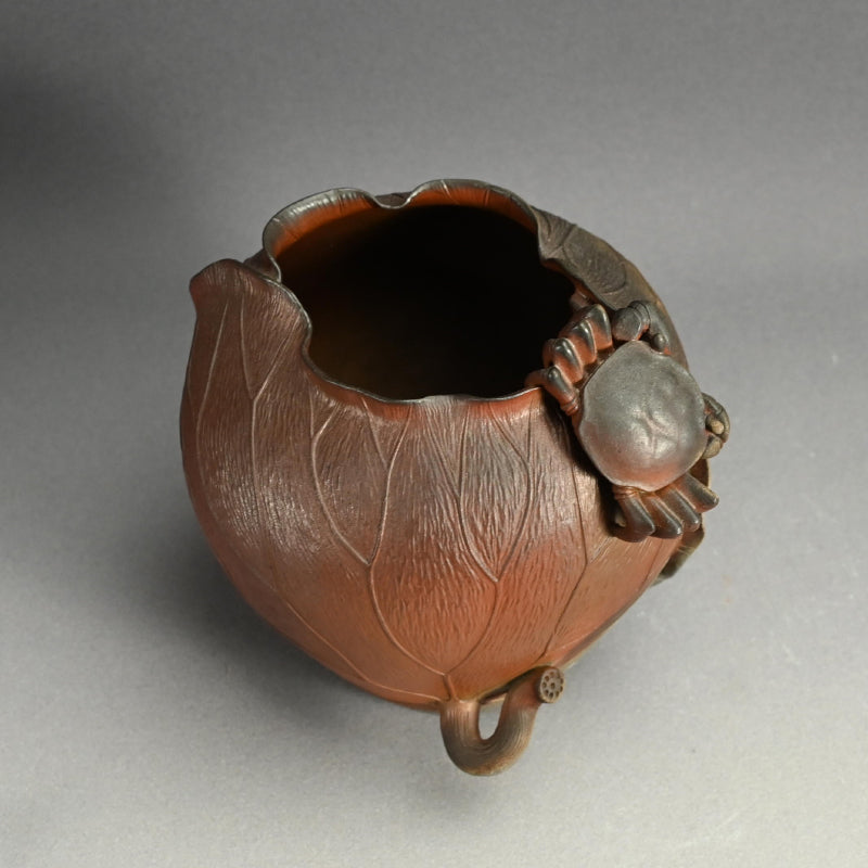 備前花瓶 蟹蓮葉 ー二代 小西陶古