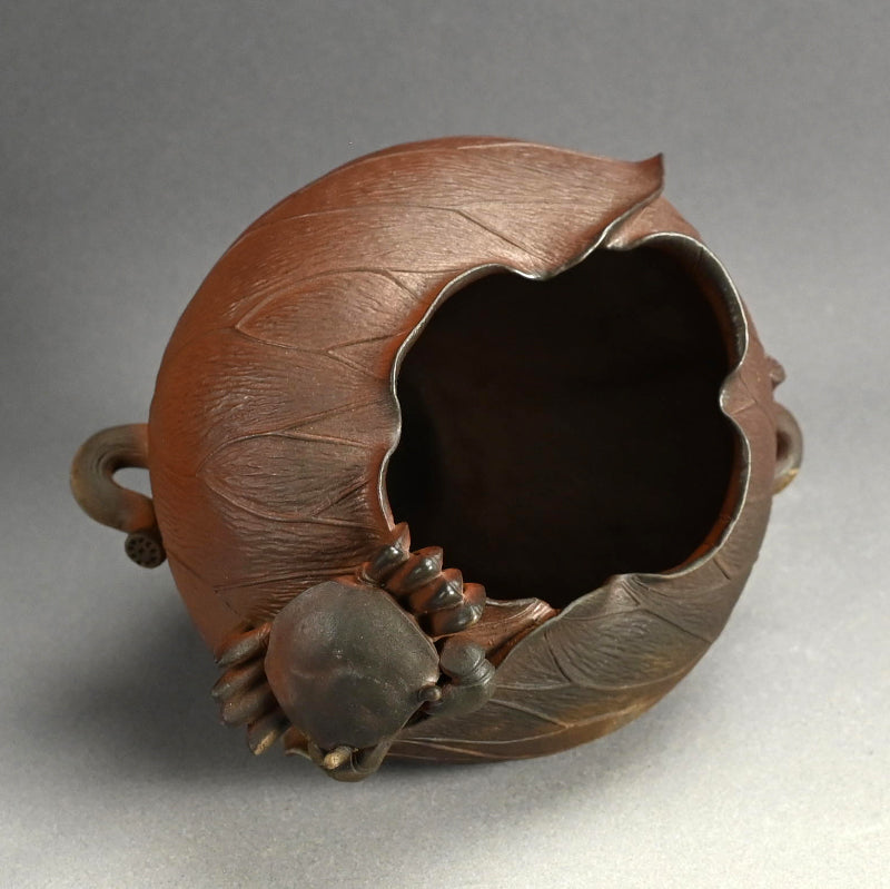 備前花瓶 蟹蓮葉 ー二代 小西陶古