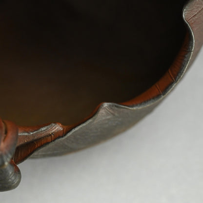 備前花瓶 蟹蓮葉 ー二代 小西陶古