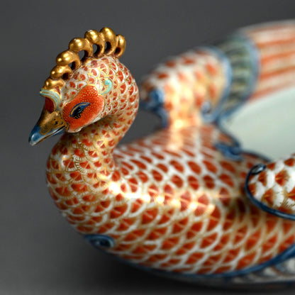 Phoenix Boat Vase ー横浜 香山 “鵬凰船型 色絵 花生”