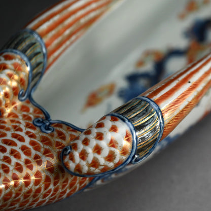 Phoenix Boat Vase ー横浜 香山 “鵬凰船型 色絵 花生”