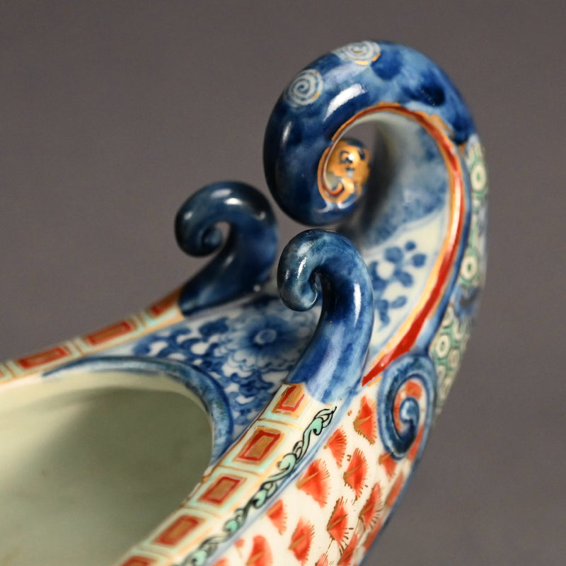 Phoenix Boat Vase ー横浜 香山 “鵬凰船型 色絵 花生”