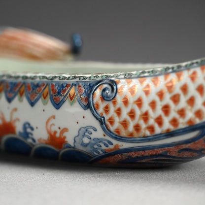 Phoenix Boat Vase ー横浜 香山 “鵬凰船型 色絵 花生”