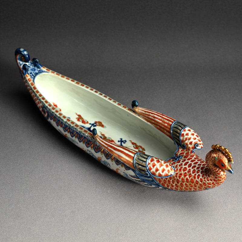 Phoenix Boat Vase ー横浜 香山 “鵬凰船型 色絵 花生”