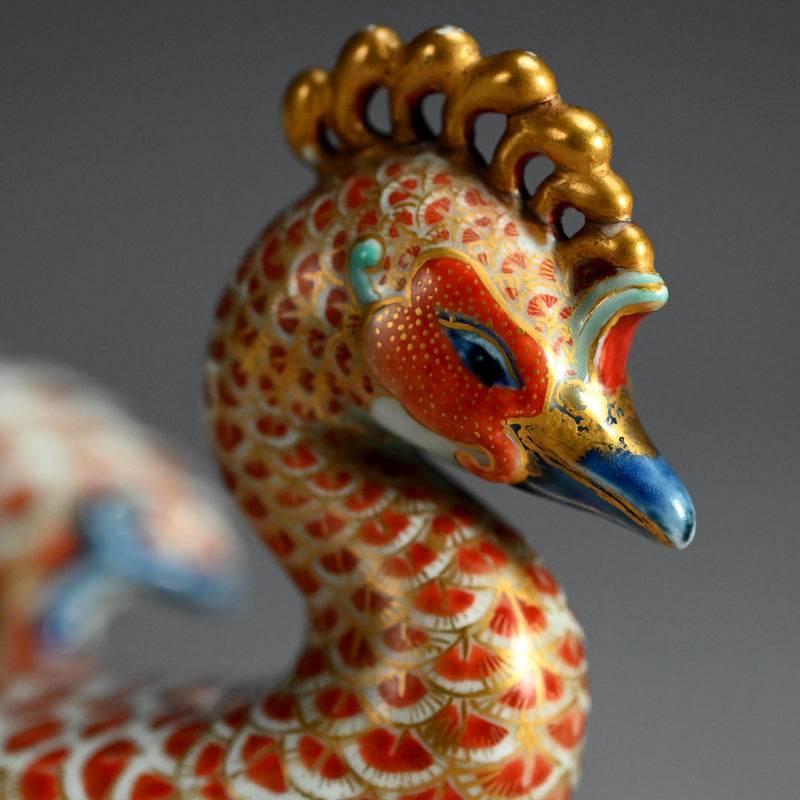 Phoenix Boat Vase ー横浜 香山 “鵬凰船型 色絵 花生”