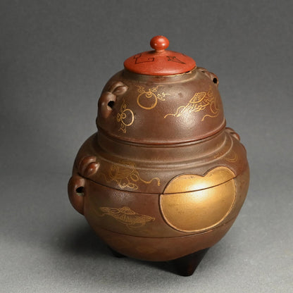 Meiji Tea-Set-Shaped Dry-Lacquer Stacking Food Box ー塗風炉釜形菓子器