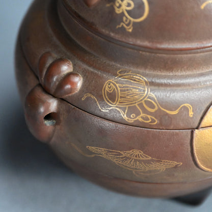 Meiji Tea-Set-Shaped Dry-Lacquer Stacking Food Box ー塗風炉釜形菓子器