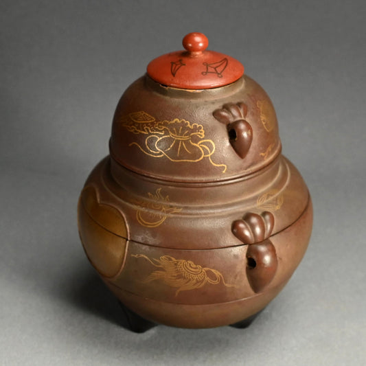 Meiji Tea-Set-Shaped Dry-Lacquer Stacking Food Box ー塗風炉釜形菓子器