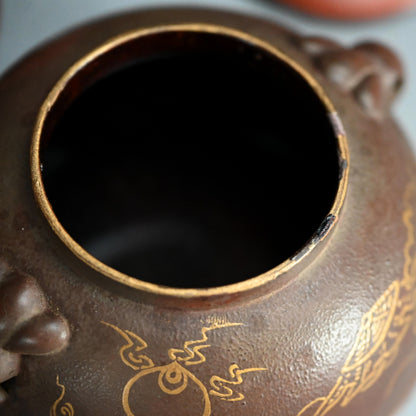 Meiji Tea-Set-Shaped Dry-Lacquer Stacking Food Box ー塗風炉釜形菓子器