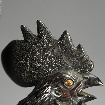 インペリアルブロンズコロセット 雄鶏と鶏 ー銅製鶏雌雄香爐