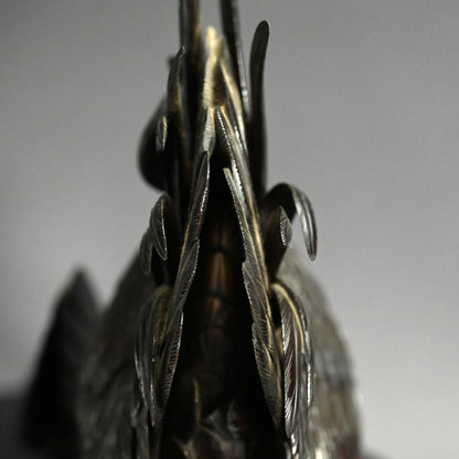 インペリアルブロンズコロセット 雄鶏と鶏 ー銅製鶏雌雄香爐