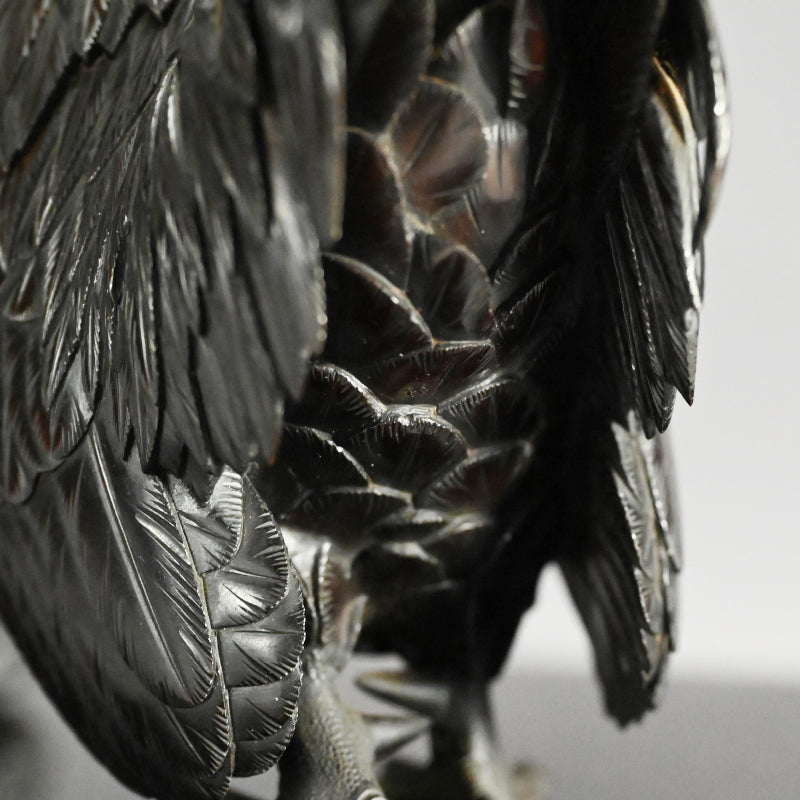 インペリアルブロンズコロセット 雄鶏と鶏 ー銅製鶏雌雄香爐