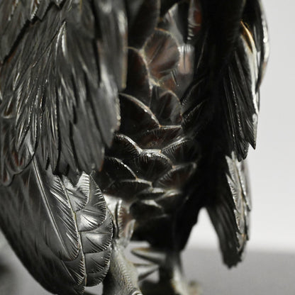 インペリアルブロンズコロセット 雄鶏と鶏 ー銅製鶏雌雄香爐