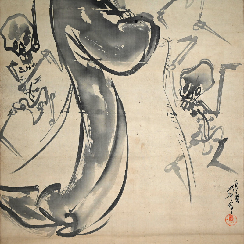 日本の骨董品と遊女の絵巻