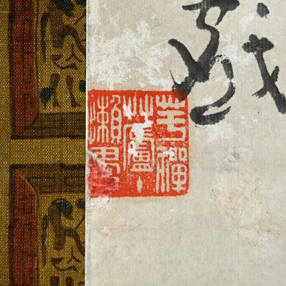 Antique Pair of Japanese Sumi-e Ink Lotus Scrolls, Hakuun ー白雲 “蓮之図”