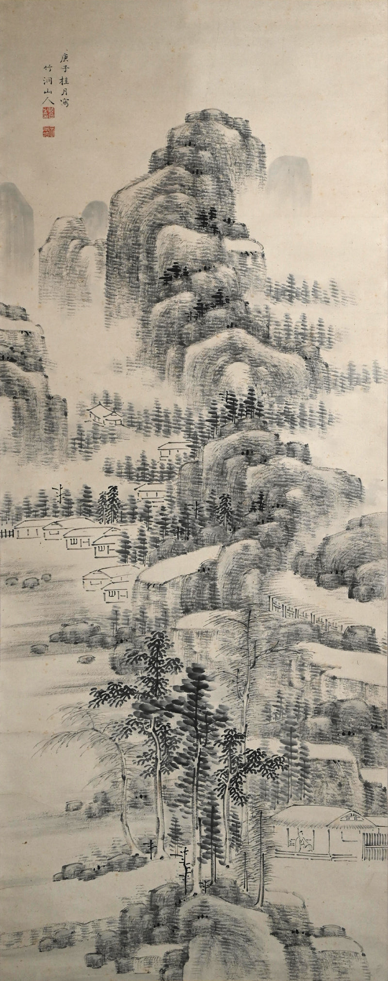 迫力の墨風景 ー中林竹洞「水墨山水圖」