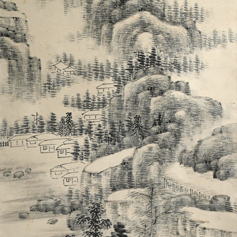 迫力の墨風景 ー中林竹洞「水墨山水圖」