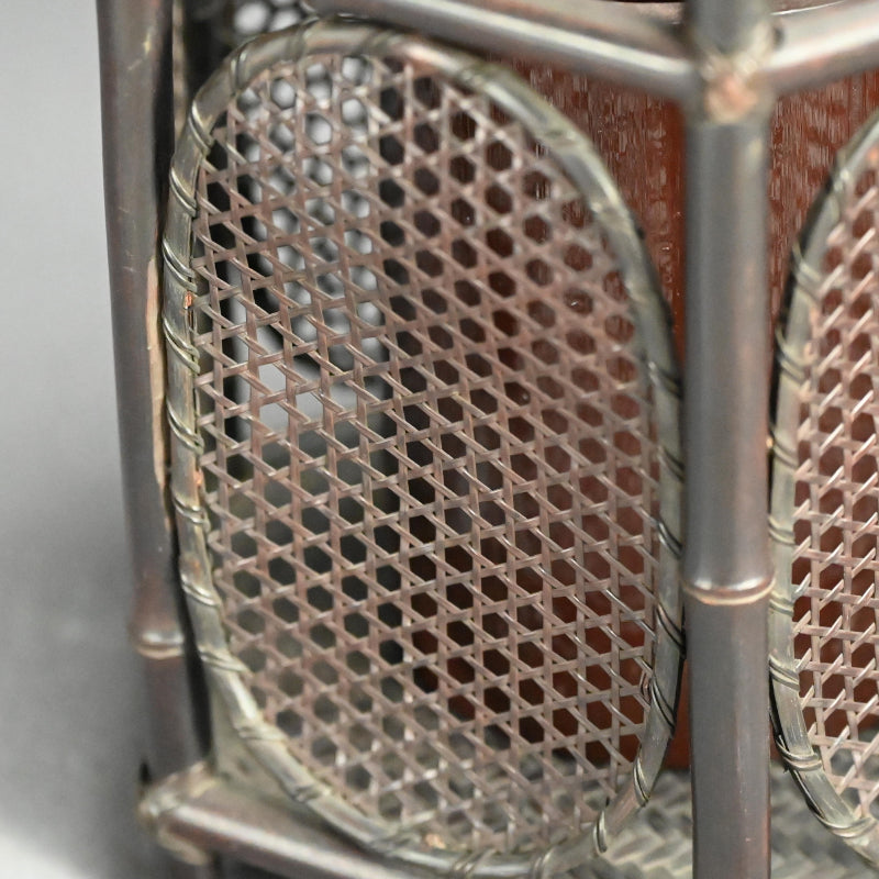 竹煎茶風茶籠 ー三代和田 和一斎 「六角手付涼炉台」