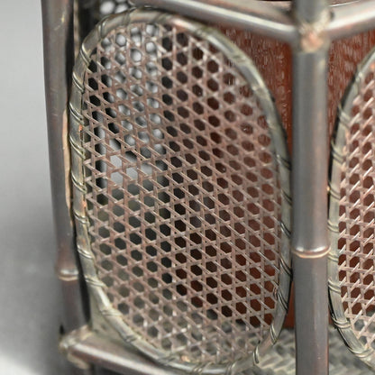 竹煎茶風茶籠 ー三代和田 和一斎 「六角手付涼炉台」