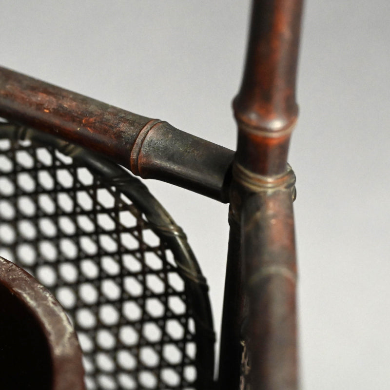 竹煎茶風茶籠 ー三代和田 和一斎 「六角手付涼炉台」