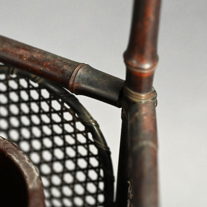 竹煎茶風茶籠 ー三代和田 和一斎 「六角手付涼炉台」