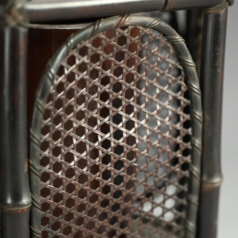 竹煎茶風茶籠 ー三代和田 和一斎 「六角手付涼炉台」