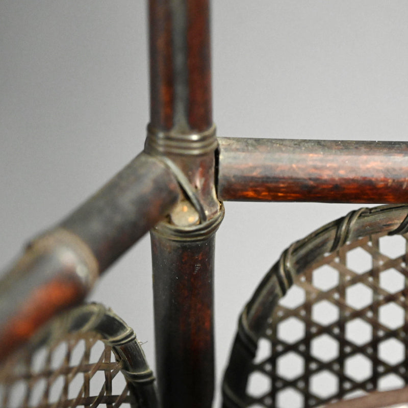 竹煎茶風茶籠 ー三代和田 和一斎 「六角手付涼炉台」