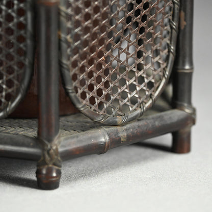 竹煎茶風茶籠 ー三代和田 和一斎 「六角手付涼炉台」