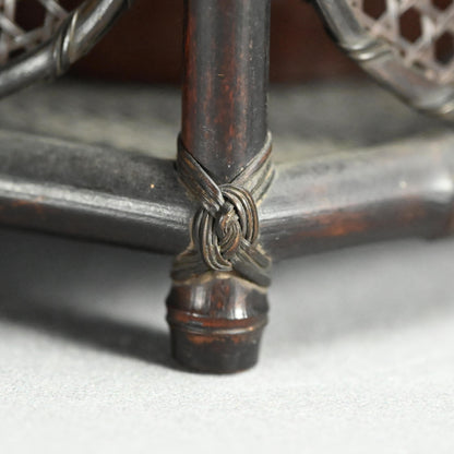 竹煎茶風茶籠 ー三代和田 和一斎 「六角手付涼炉台」