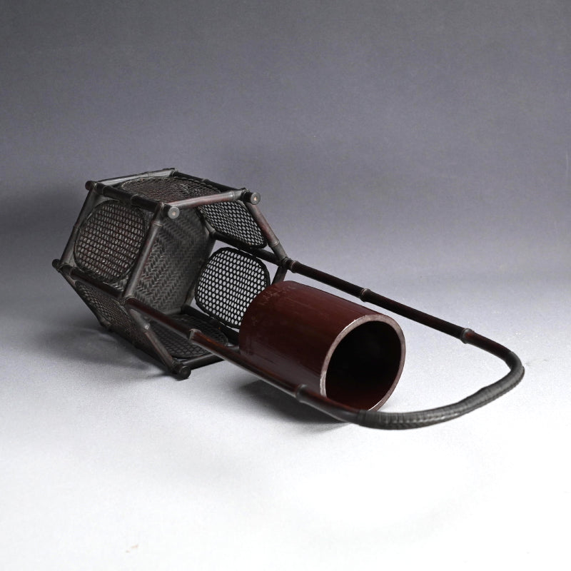 竹煎茶風茶籠 ー三代和田 和一斎 「六角手付涼炉台」