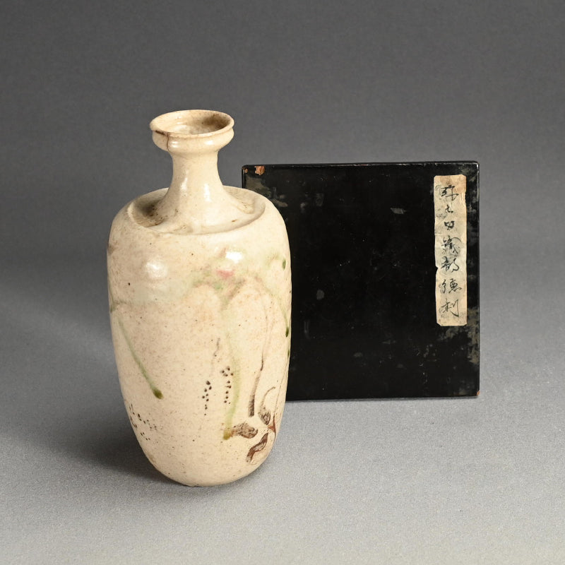 211『弥七田織部 脚付 猪口』　/骨董品 古美術 アンティーク 古玩 Antique Edo p. Japanese Yashichida Oribe Tokkuri ー