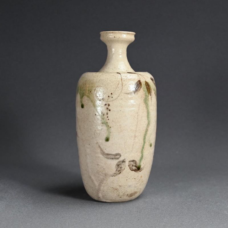 Antique Edo p. Japanese Yashichida Oribe Tokkuri ー