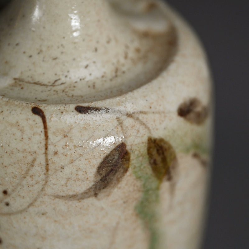 Antique Edo p. Japanese Yashichida Oribe Tokkuri ー