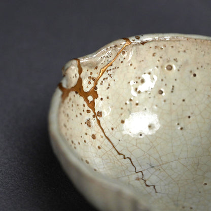 Rare Edo p. Kiyomizu Shiro-Bizen Mukozuke Dish Set