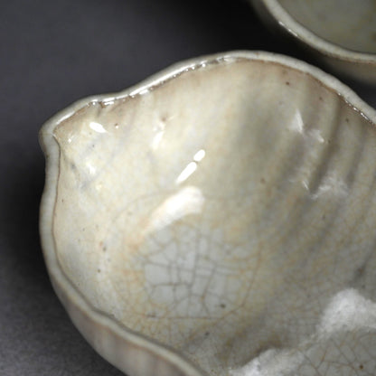 Rare Edo p. Kiyomizu Shiro-Bizen Mukozuke Dish Set