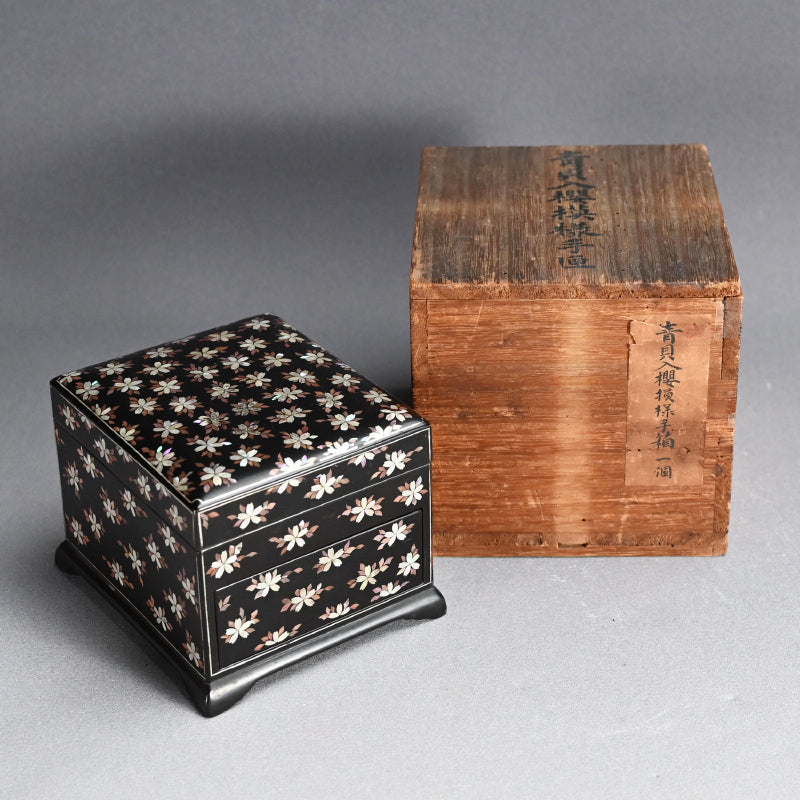 Meiji Imperial Gift Box, Lacquer and Mother-of-Pearl Inlay