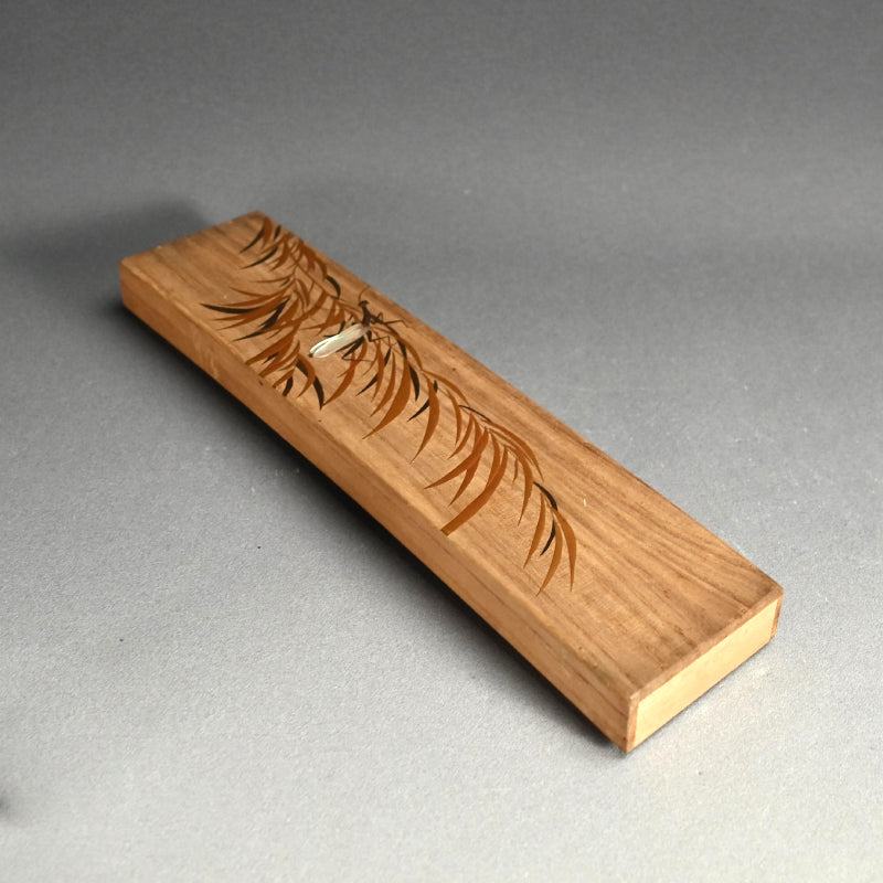 優美な木地塗り詩文カード箱