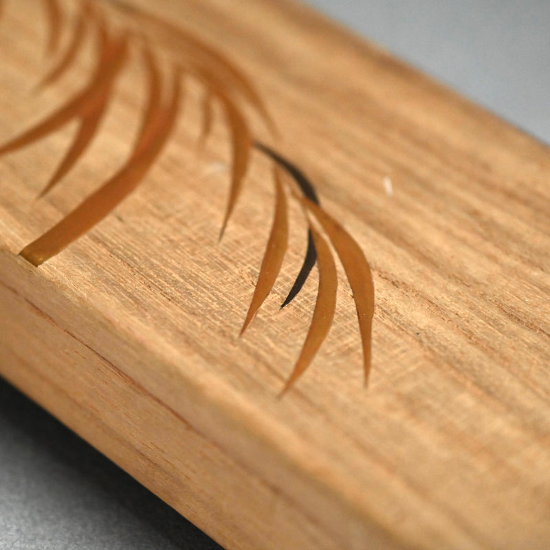 優美な木地塗り詩文カード箱