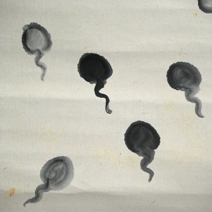 オタマジャクシの花、1934 詩人ー臼田亞浪による水墨画「山桜」