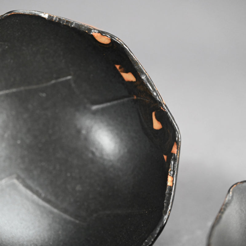 Set 5 Cotemporary Black Glazed Bowls ー重森 陽子 “黒釉向付 五客”