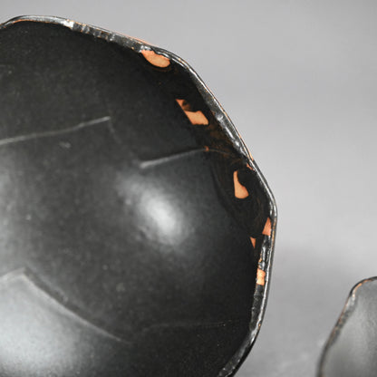 Set 5 Cotemporary Black Glazed Bowls ー重森 陽子 “黒釉向付 五客”
