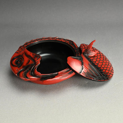 鎌倉彫 漆塗蓋椀 縁起物 赤鯛